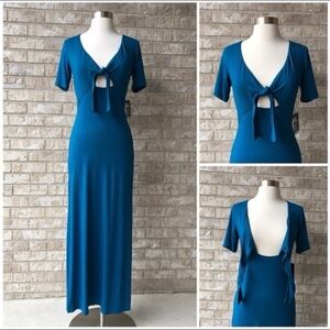 Express maxi dress with keyhole tie